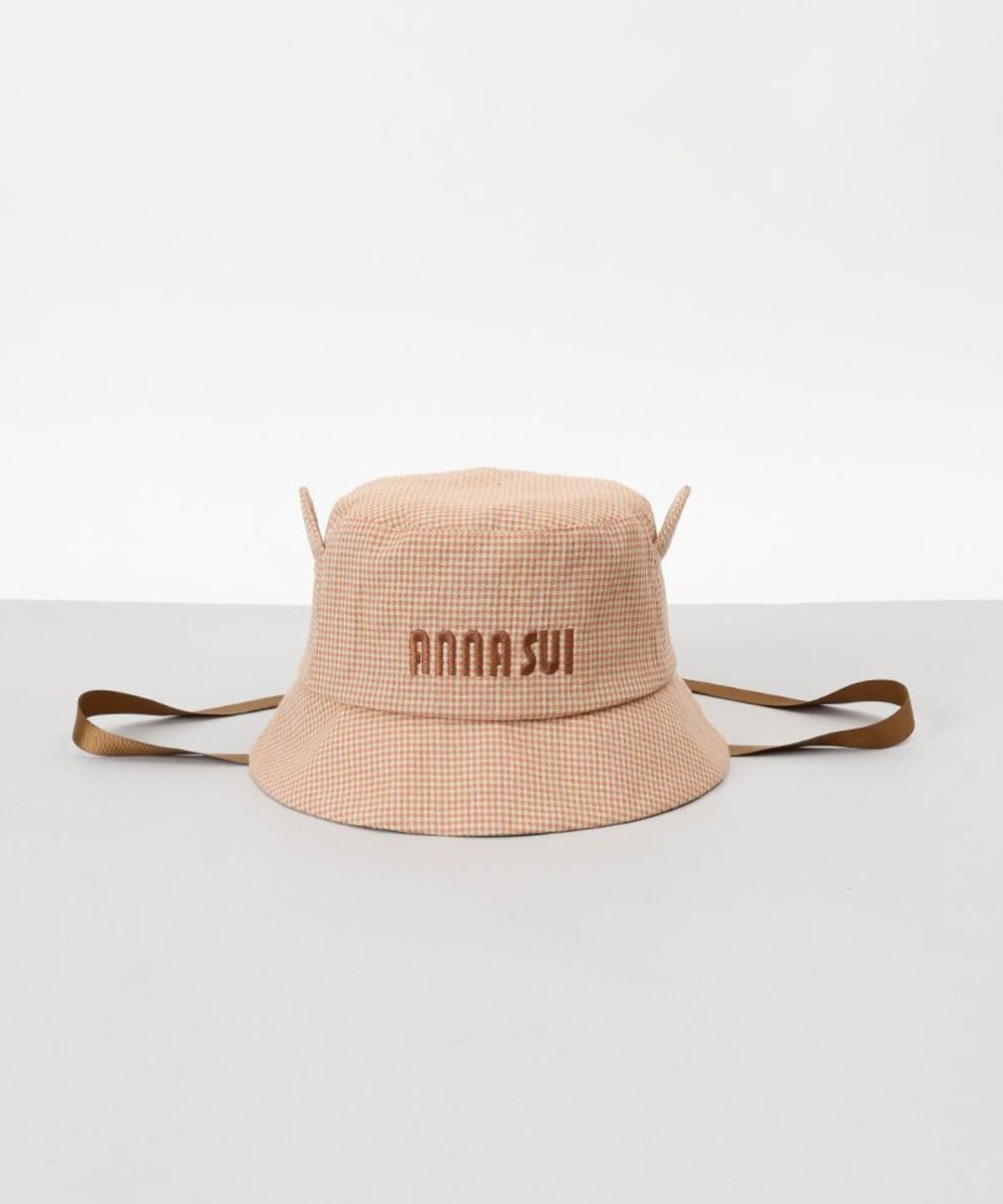 AURORA 【 ANNA SUI（アナ スイ）】ネコ耳ロゴ刺しゅうクロッシェハット 