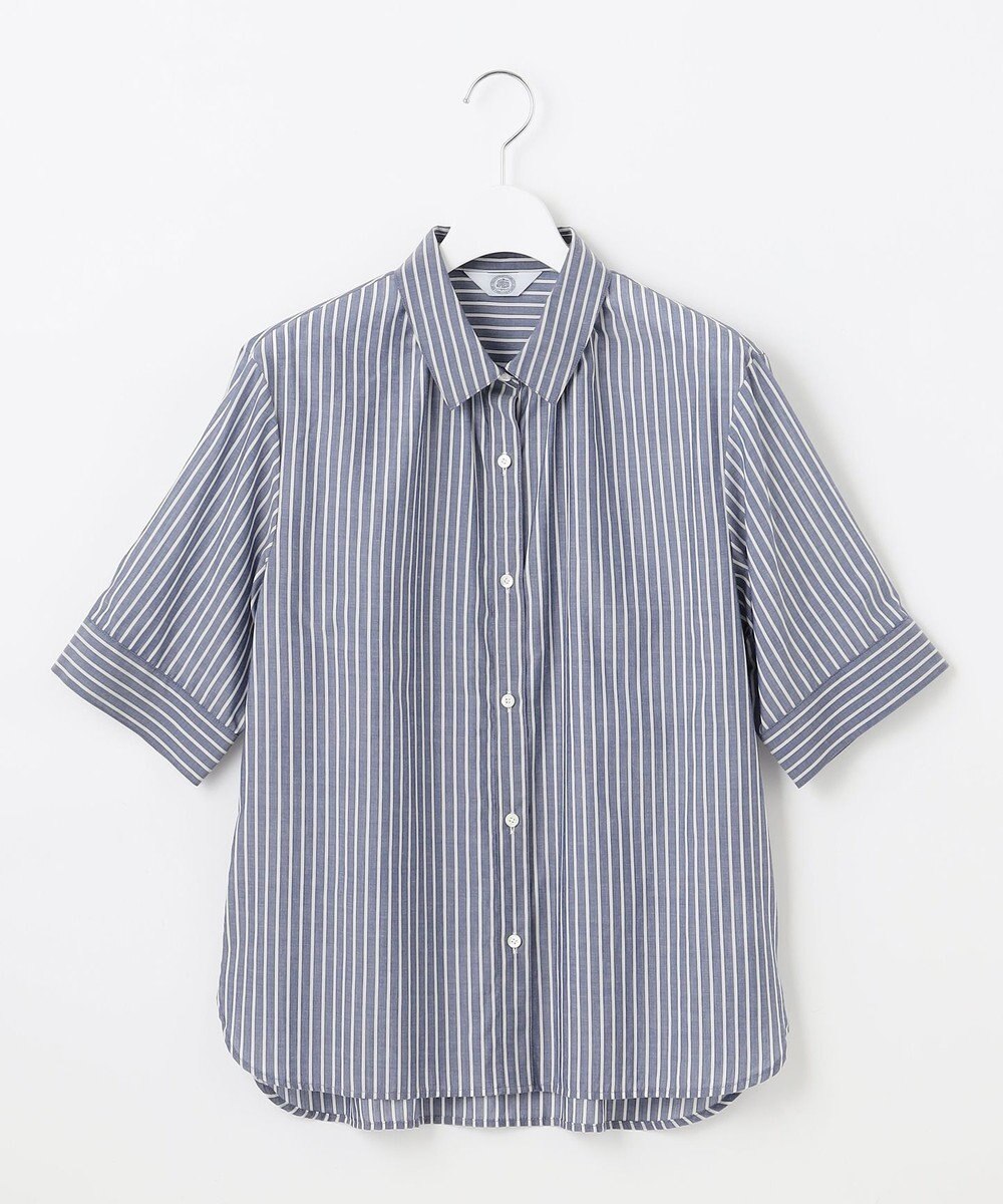 J.PRESS LADIES 【洗える】ウォッシャブルストライプ シャツカラー ブラウス 