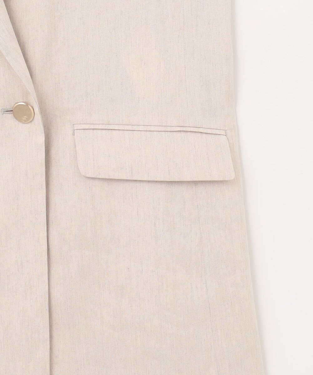 自由区 【セットアップ対応・洗える】リネンビスコースストレッチ ジレ 