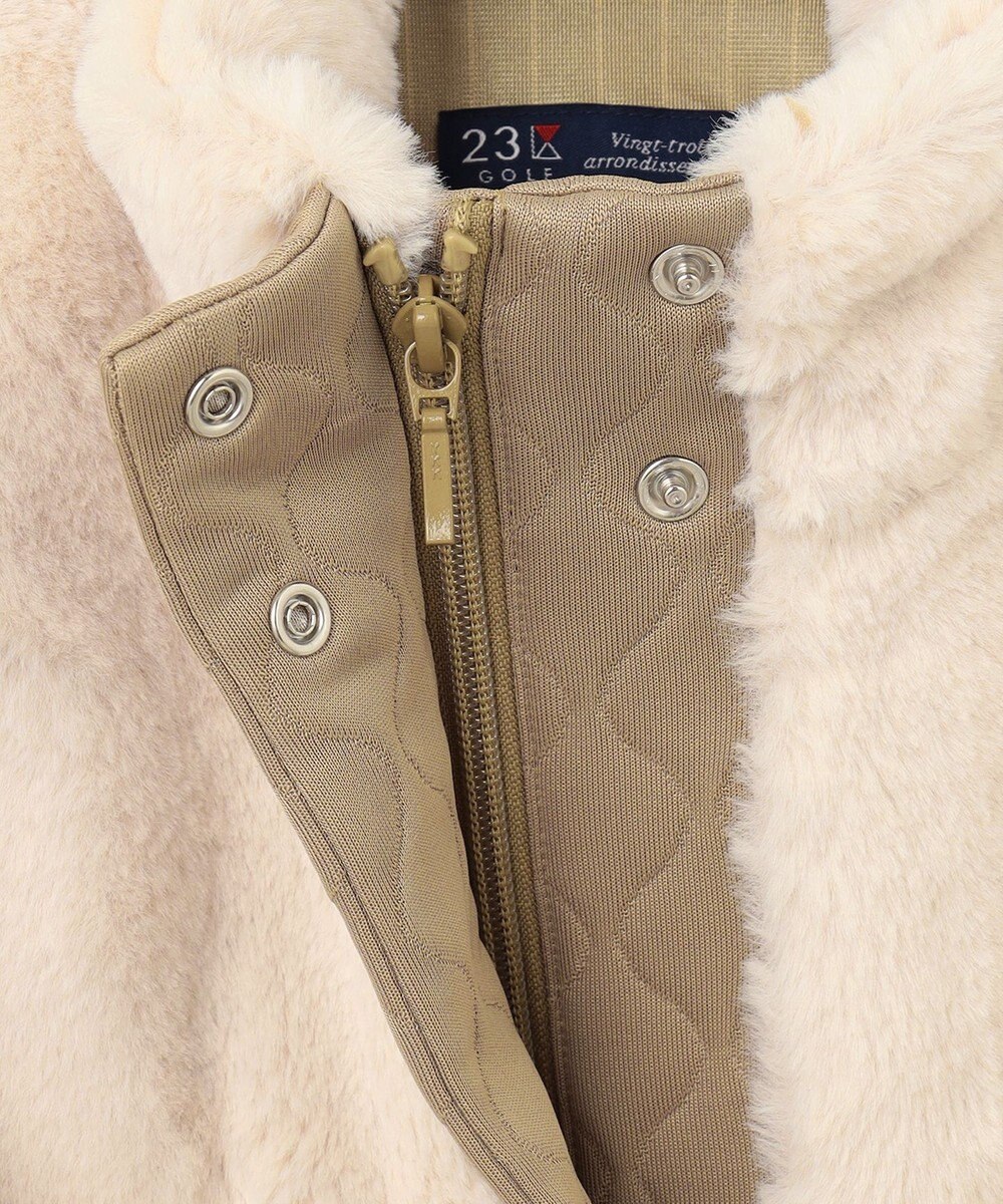 23区GOLF 【WOMEN】フェイクファー×キルト ワンピース 1枚で暖かい寒い日の防寒アイテムに◎ 