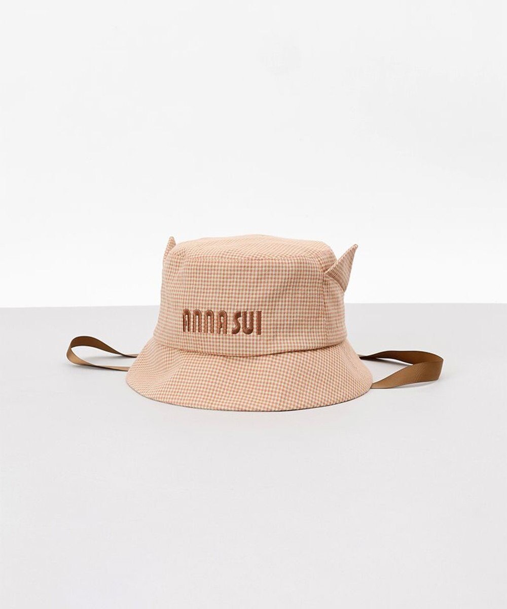 AURORA 【 ANNA SUI（アナ スイ）】ネコ耳ロゴ刺しゅうクロッシェハット 