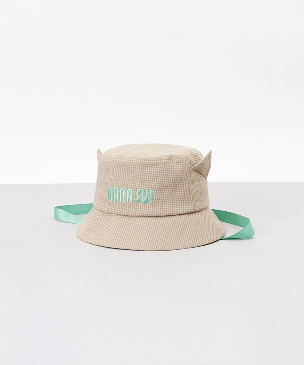 AURORA 【 ANNA SUI（アナ スイ）】ネコ耳ロゴ刺しゅうクロッシェハット 