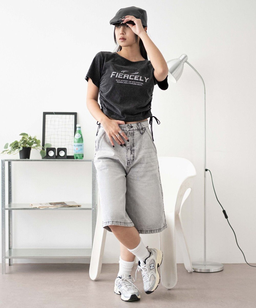 WEGO ロゴスタッズハーフパンツ 