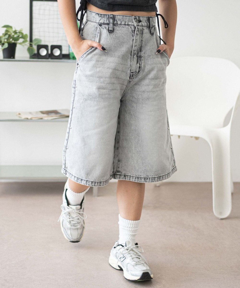 WEGO ロゴスタッズハーフパンツ 