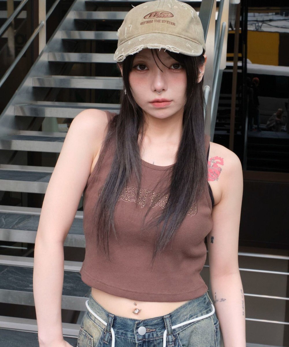 WEGO スタッズグラフィックタンク 