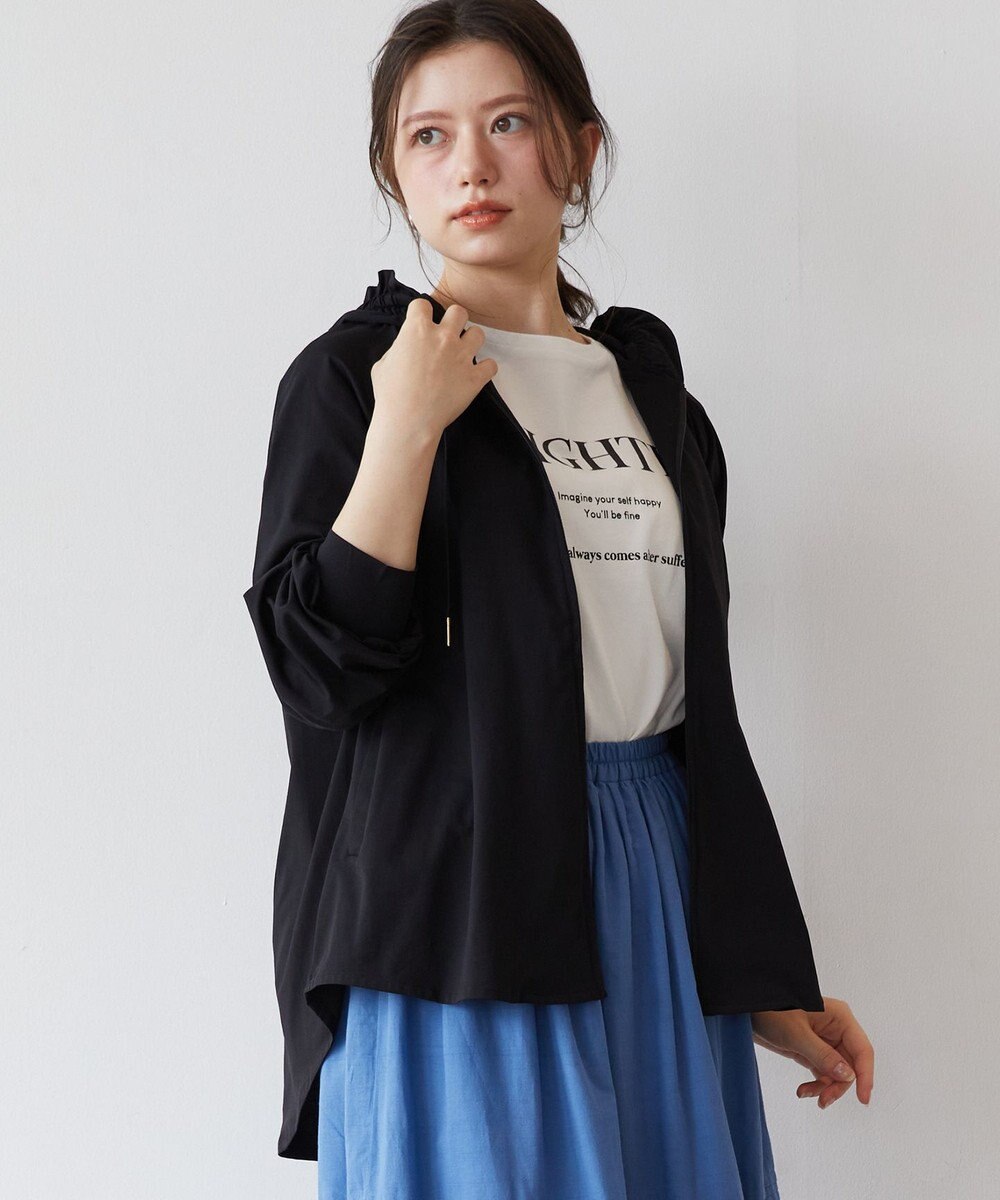 Feroux 【接触冷感・UVカット・吸水速乾】ラッシュガードフリル パーカー 