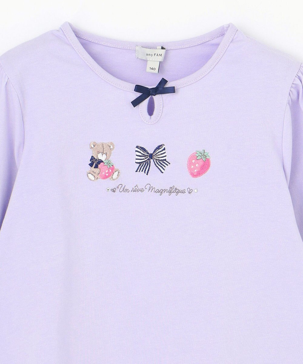 ANY KIDS テディベリー刺繍 長袖Tシャツ 