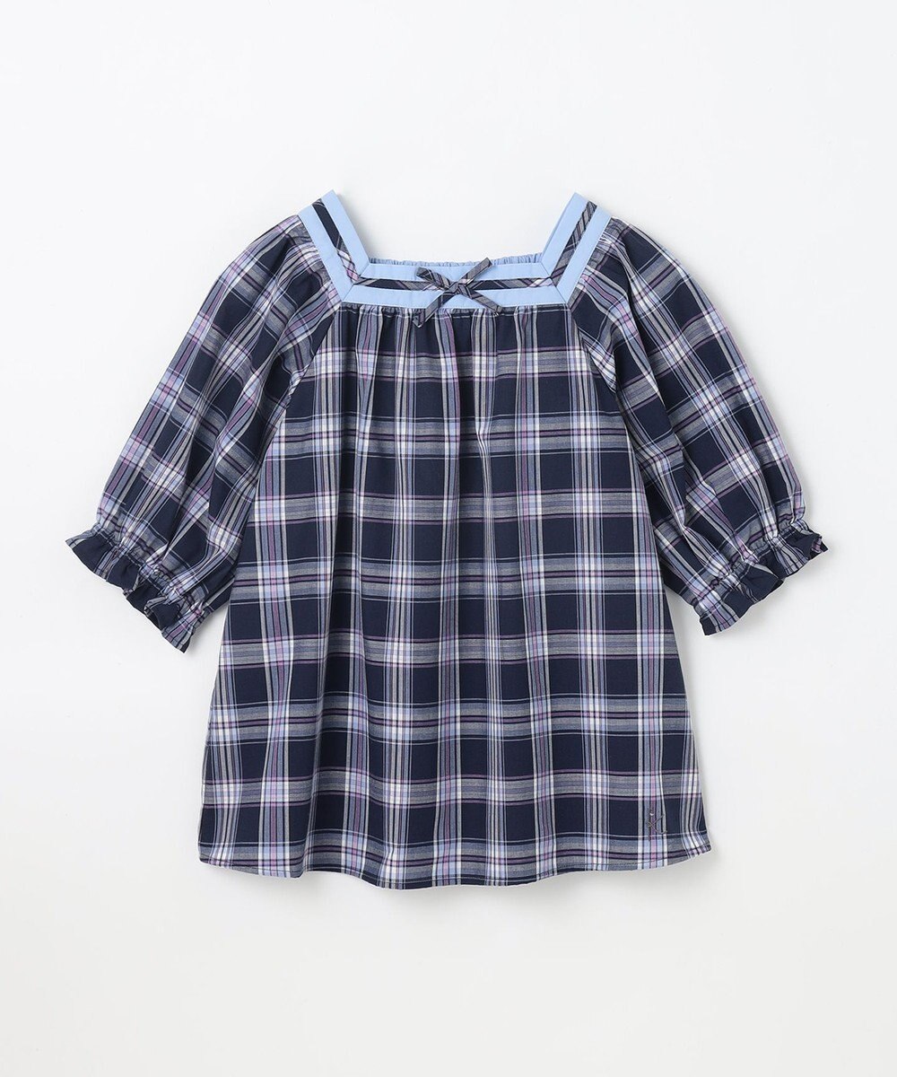 組曲 KIDS 【150-160㎝】プランタンチェック ブラウス 