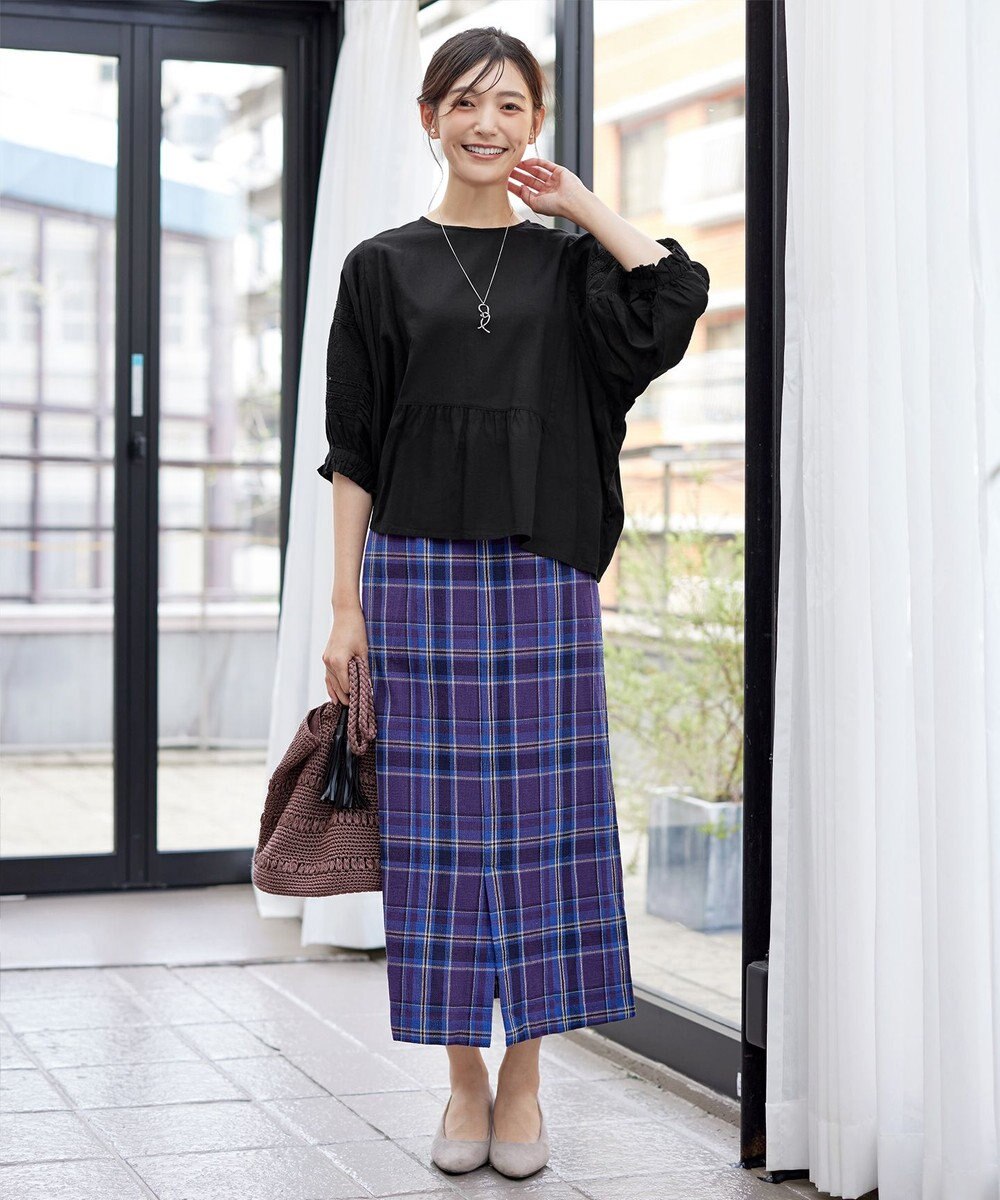 Tiaclasse 【洗える】コットンエンブロイダリーブラウス 