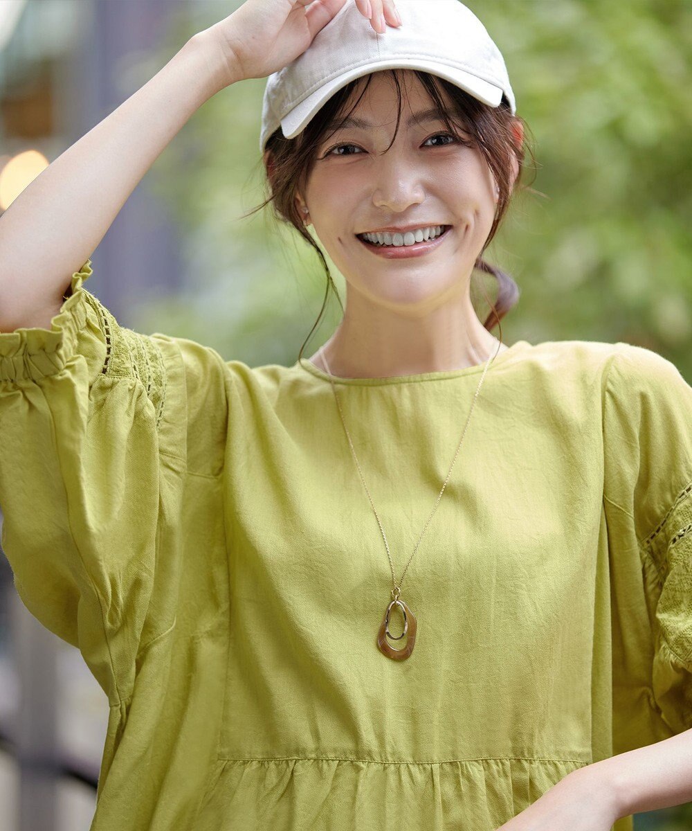 Tiaclasse 【洗える】コットンエンブロイダリーブラウス 