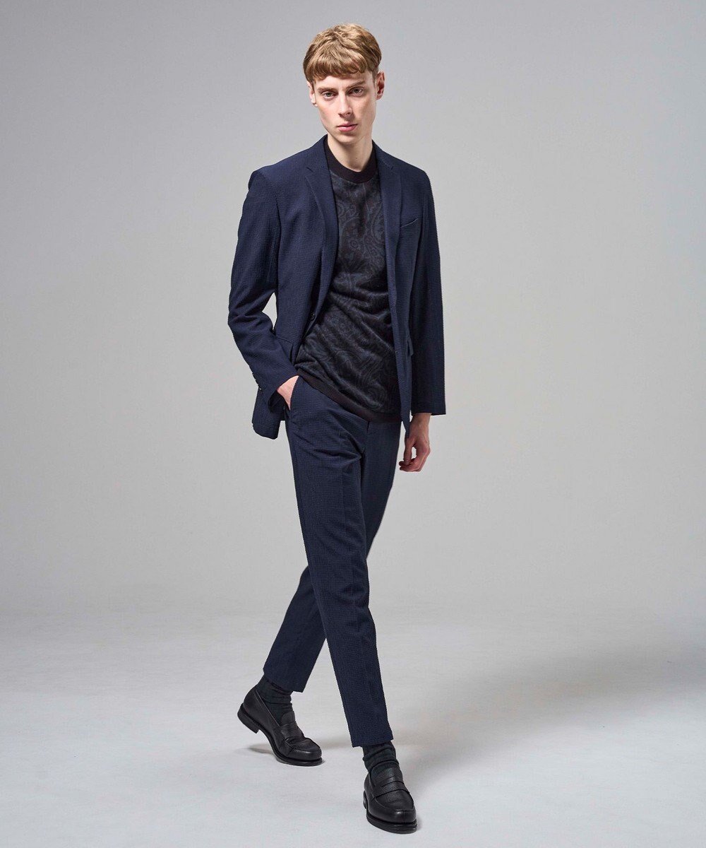 JOSEPH HOMME オリエンタルジャガードニットブロック　クルーネック半袖カットソー 