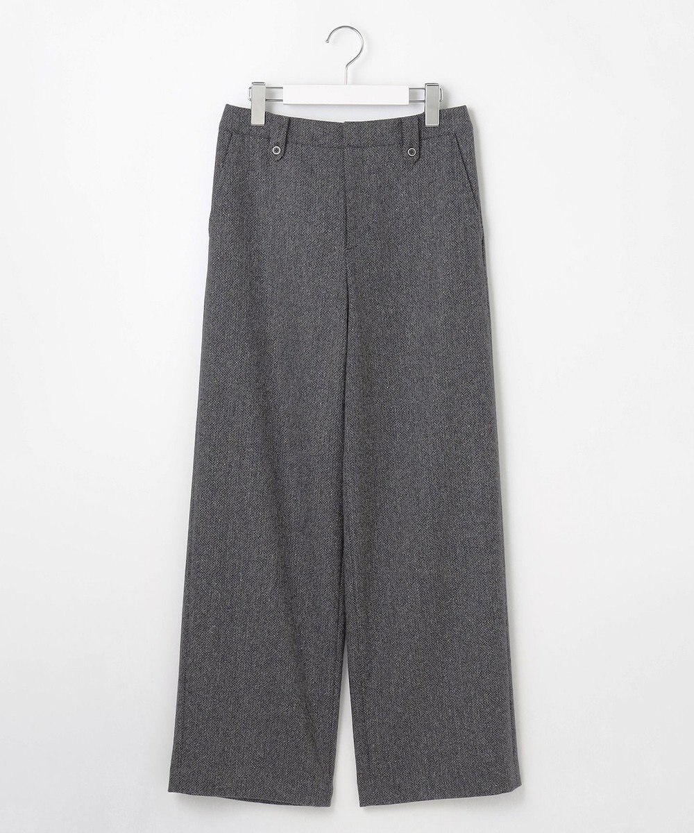 J.PRESS LADIES ネップヘリンボーンワイドパンツ 