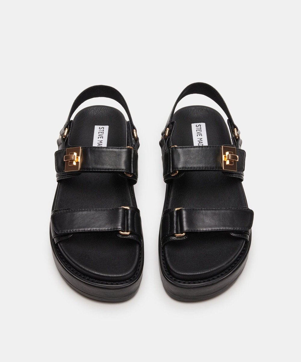STEVE MADDEN BIGMONA ダブルベルトレザーサンダル 