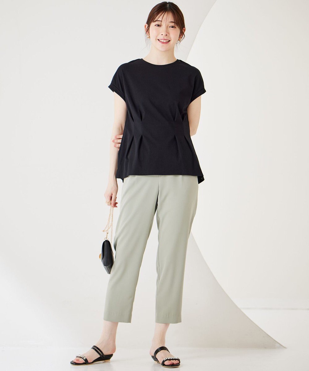 ANY SIS L 【UVケア・接触冷感】汗ジミ防止加工ペプラム カットソー 