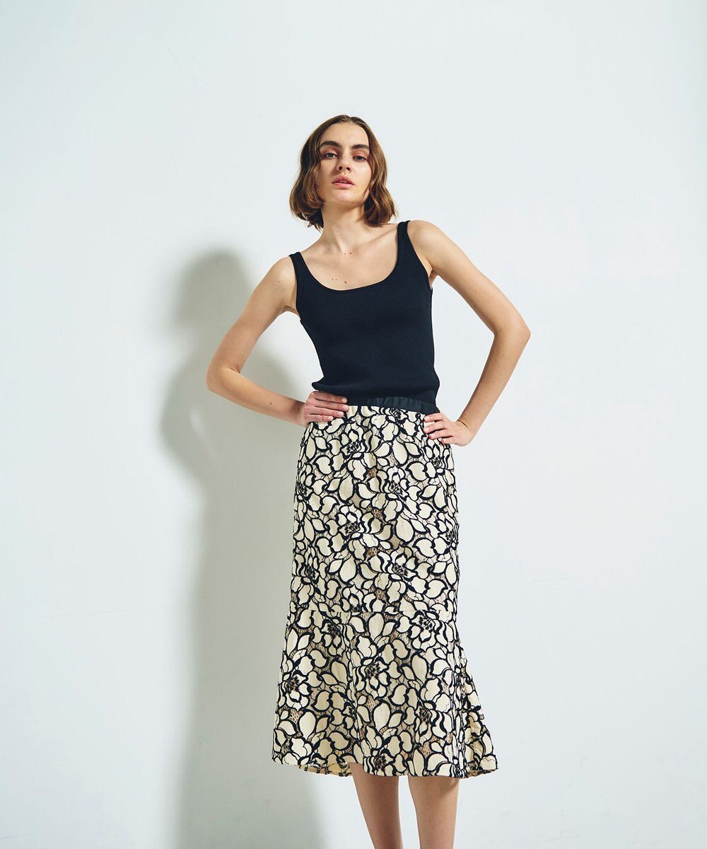 GRACE CONTINENTAL ローズレーススカート 