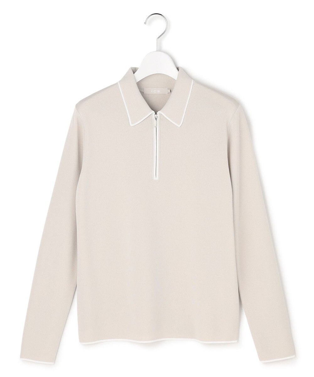 ICB シンセティックフルニードル ハーフジップニット 