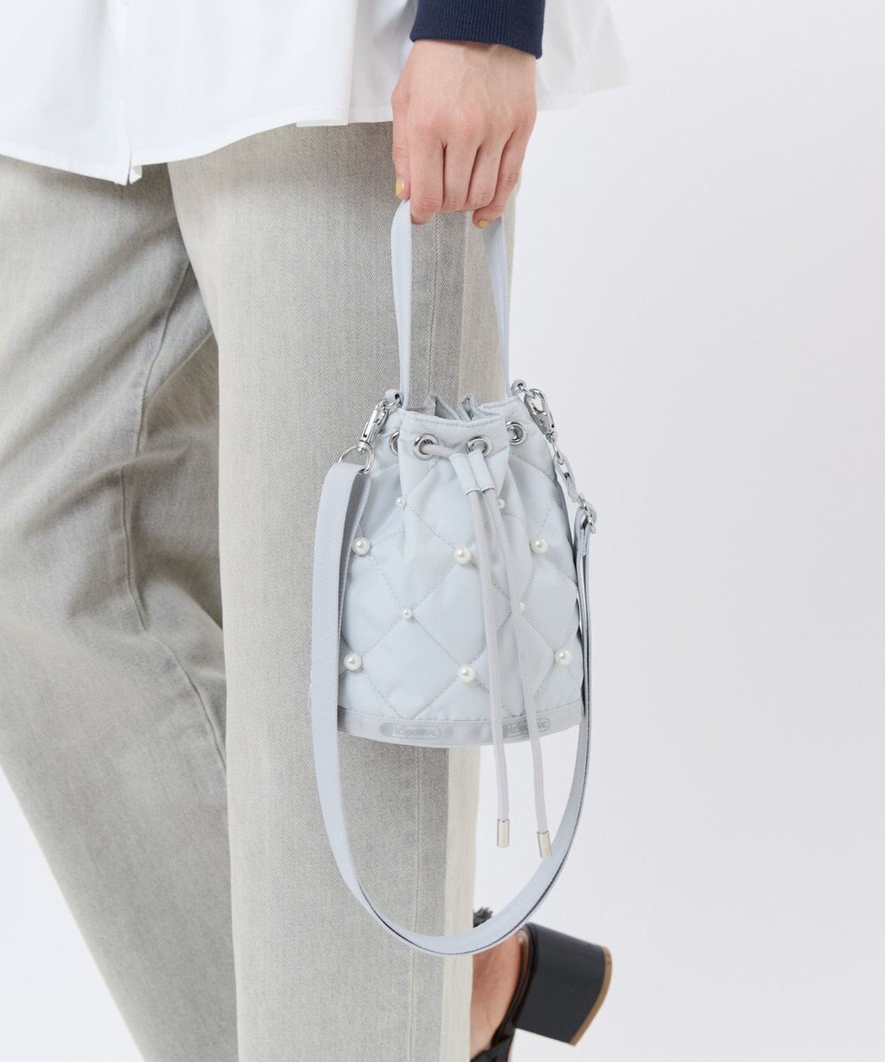 LeSportsac DRAWST BUCKET W PEARLS/ミストグレーパール 