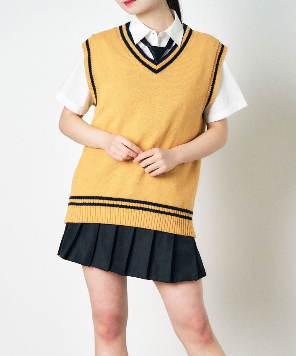 WEGO 【SCHOOLITEM】ラインスクールニットベスト 