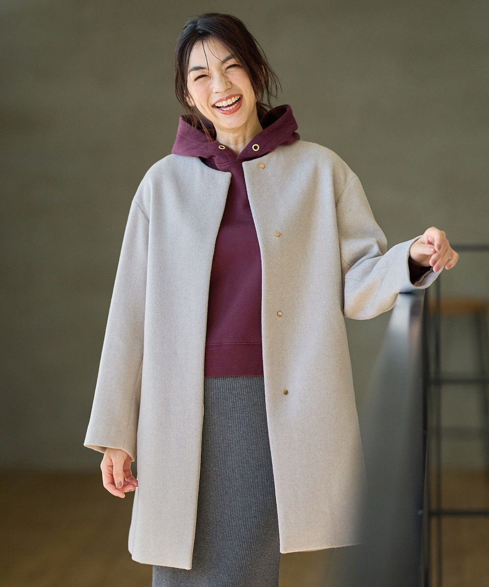 ANY 【防風裏地】カシミヤブレンドコート 