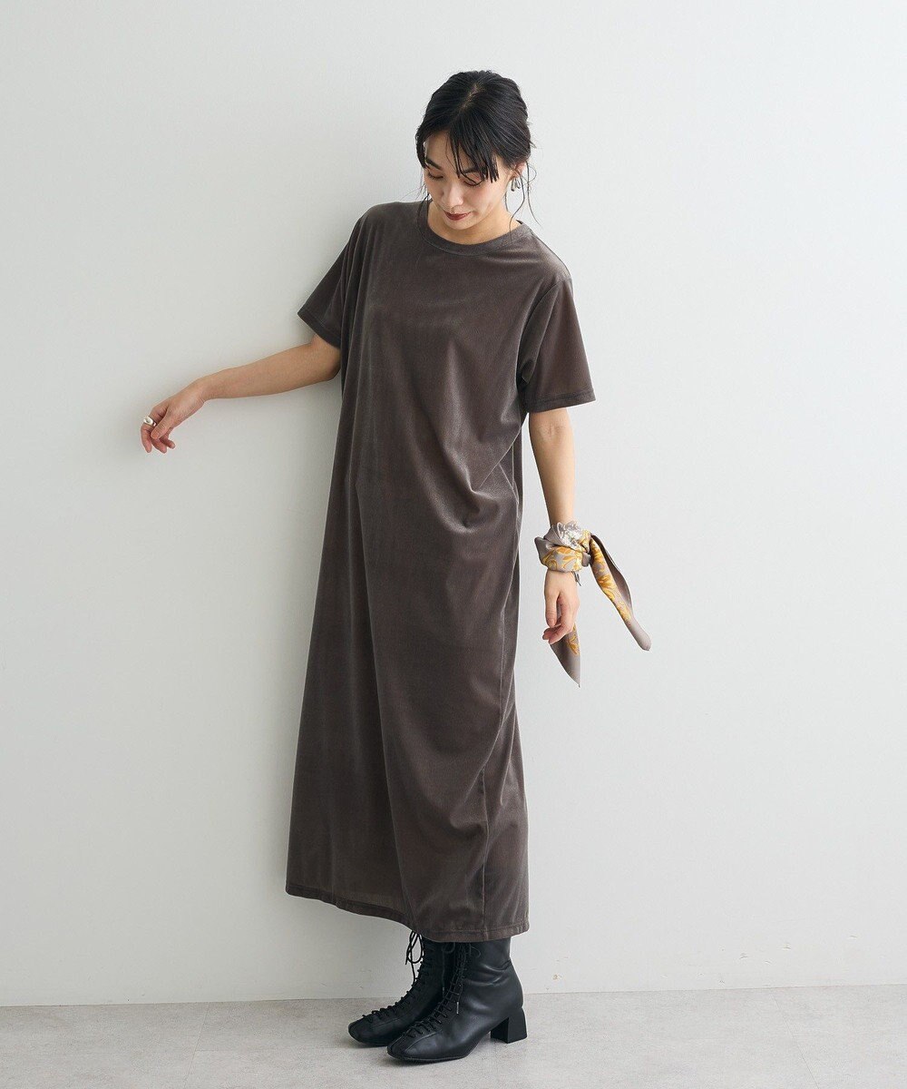 CRAFT STANDARD BOUTIQUE ベロアハーフスリーブワンピース 