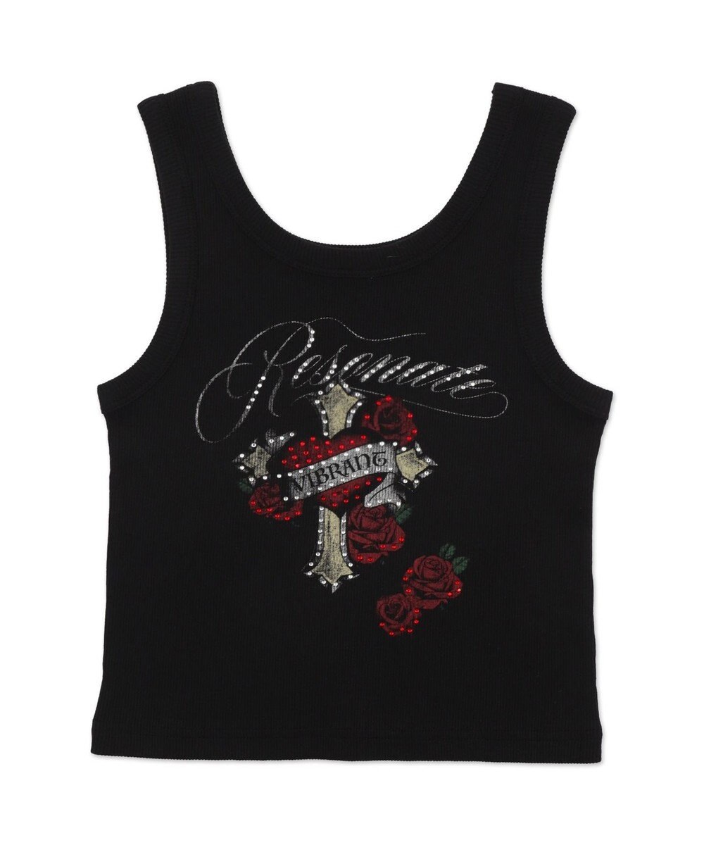 WEGO ラインストーンハートグラフィックタンク 