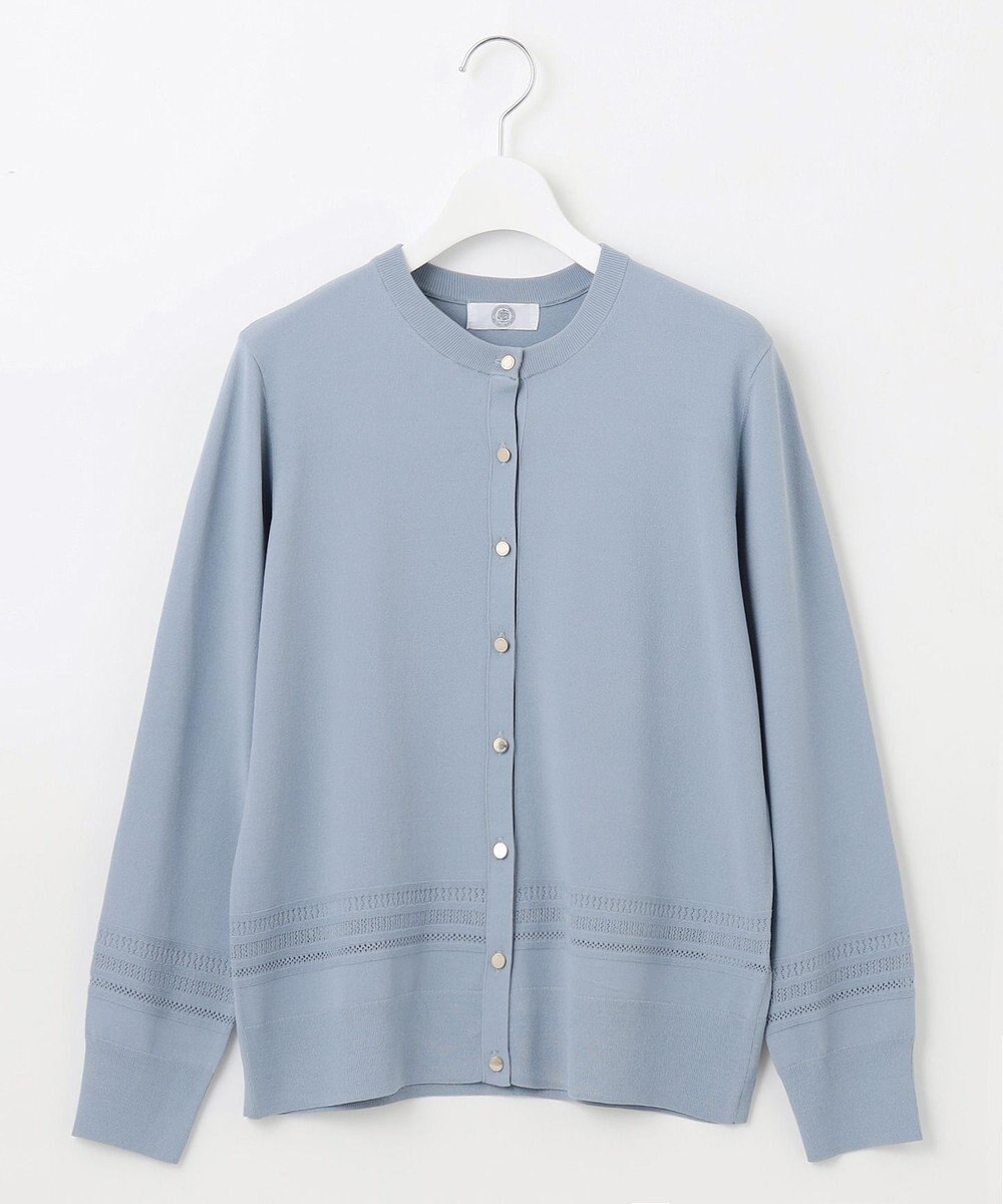 J.PRESS LADIES L 【洗える】レーヨンエリートストレッチ 編み柄 カーディガン 