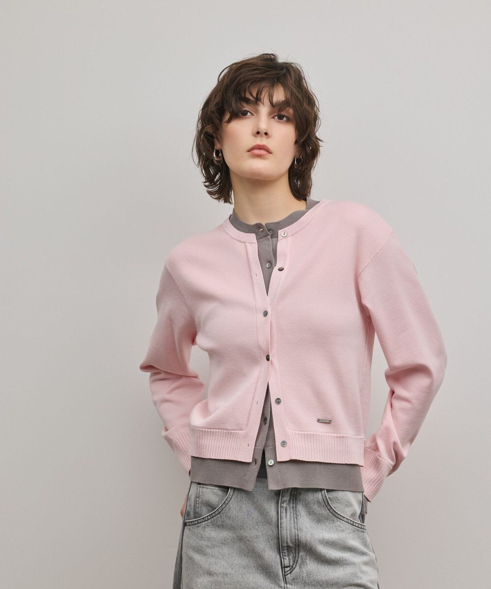 GRACE CONTINENTAL レイヤード風ニットカーディガン 