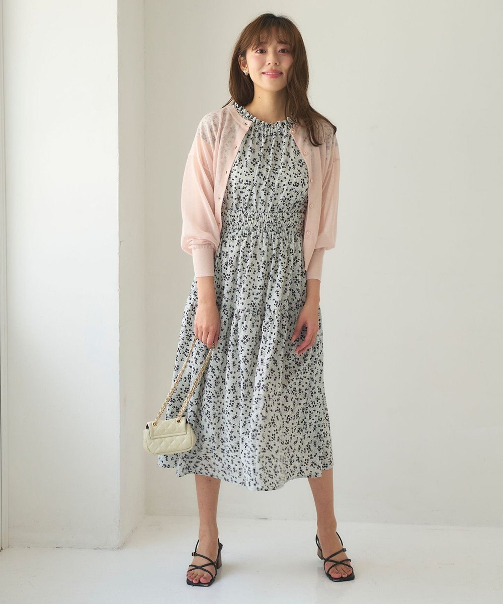 Feroux 【洗える】シアーカラー カーディガン 