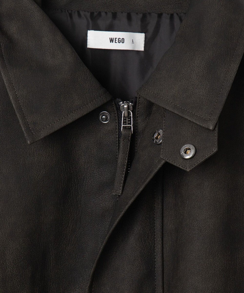 WEGO 【ユニセックス着用ITEM】エコレザー2WAYフライトジャケット 