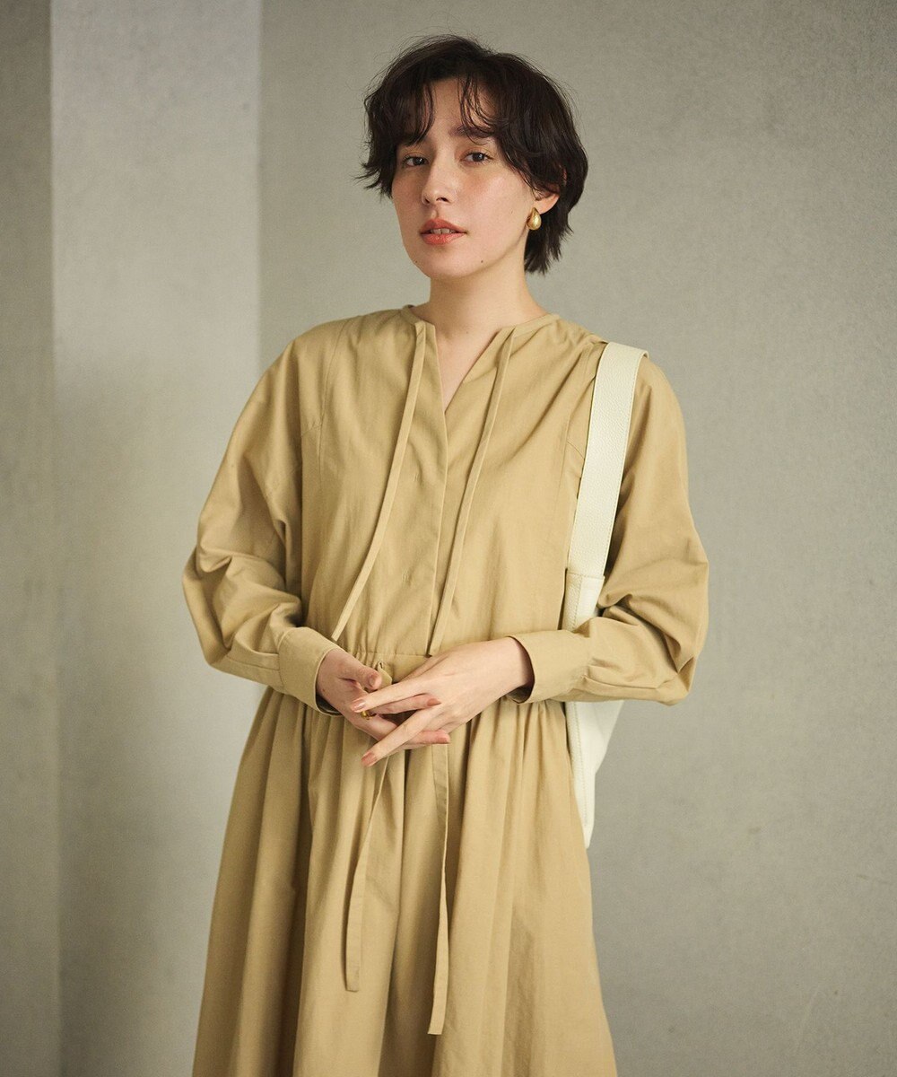 #Newans 【撥水加工/洗濯機可能】ドルマンスリーブドロストワンピース 