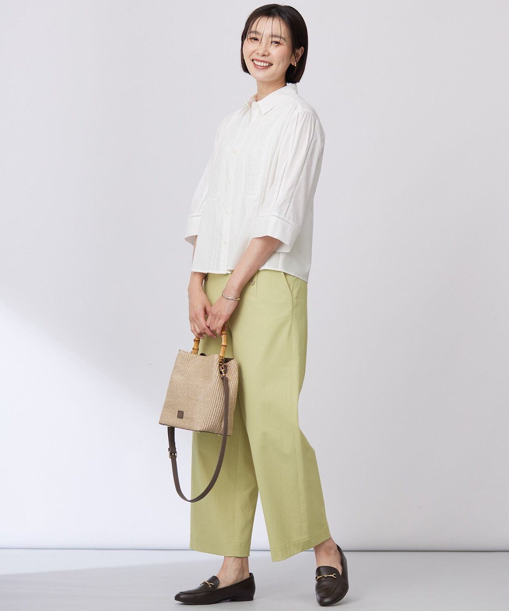 J.PRESS LADIES 【洗える】セルロースライト刺繍  シャツ ブラウス 