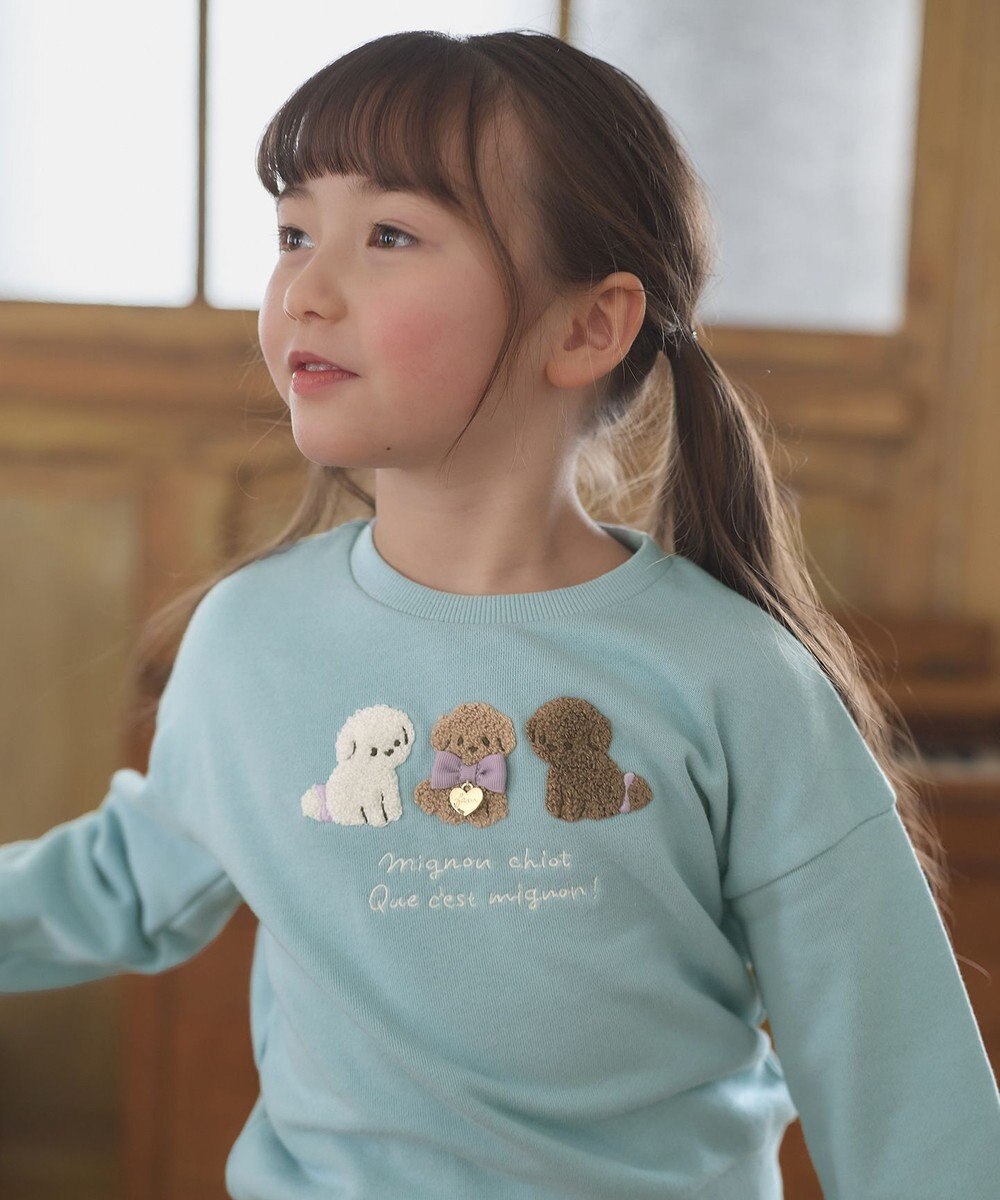 ANY KIDS 【らくっトレーナー】アニマル 裏毛 サガラ刺しゅう トレーナー 