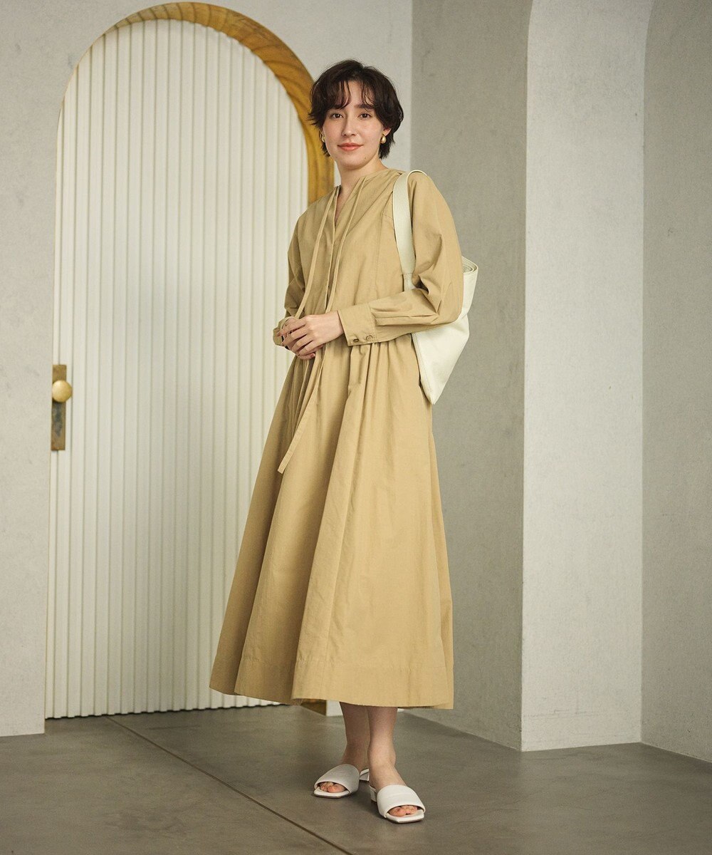 #Newans 【撥水加工/洗濯機可能】ドルマンスリーブドロストワンピース 