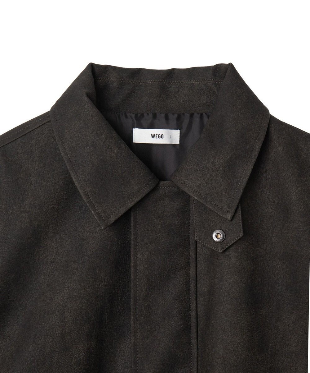WEGO 【ユニセックス着用ITEM】エコレザー2WAYフライトジャケット 