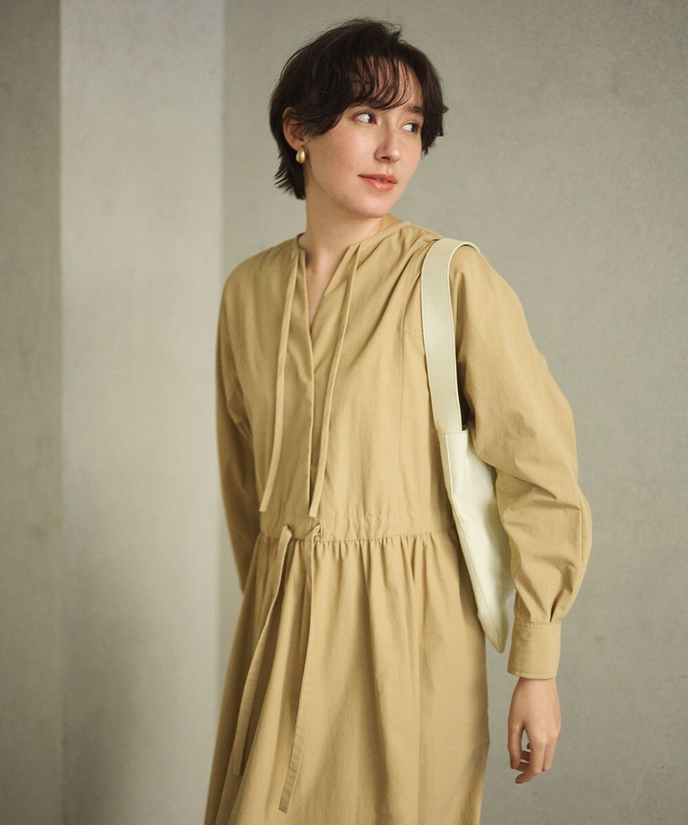 #Newans 【撥水加工/洗濯機可能】ドルマンスリーブドロストワンピース 