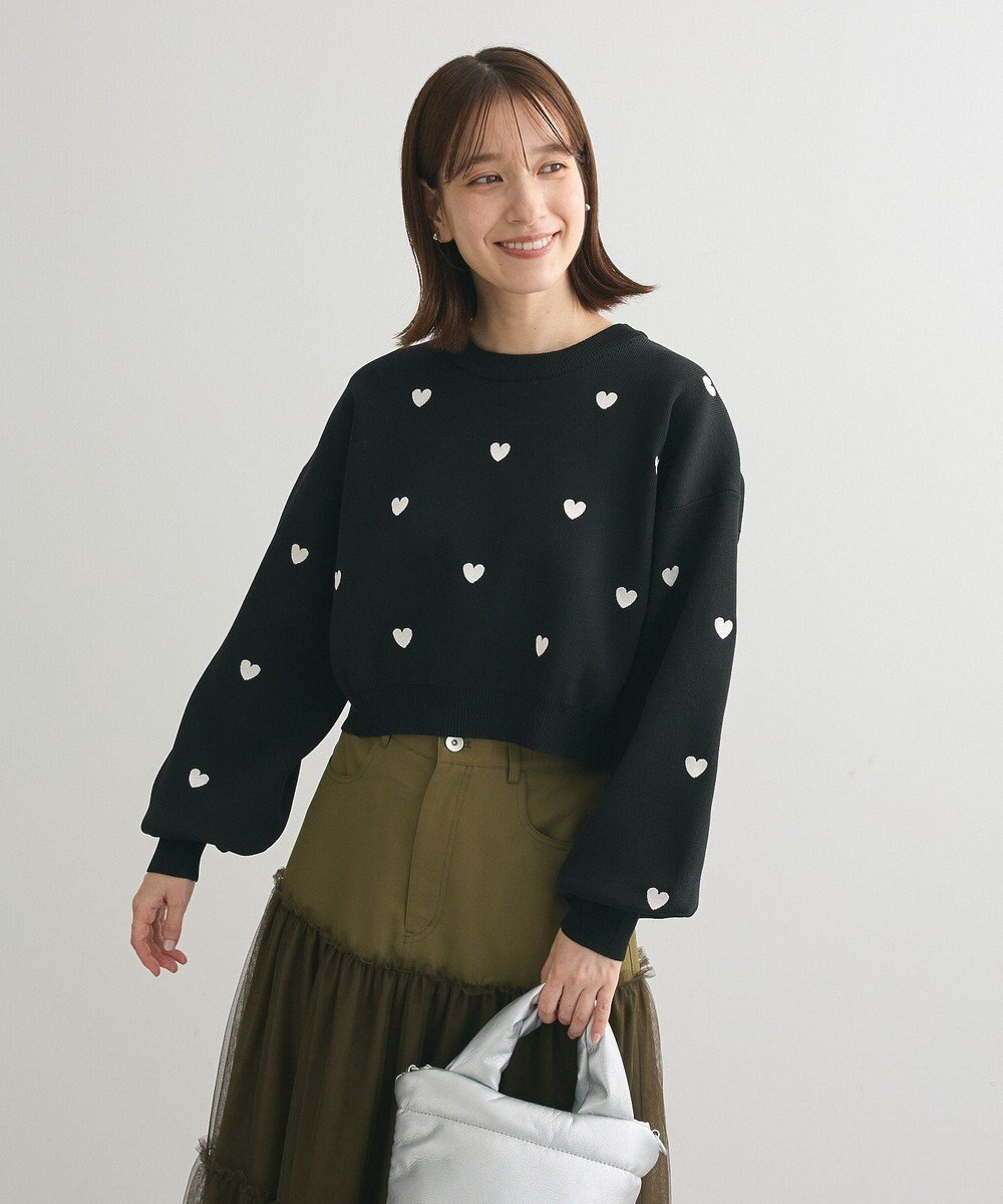 Green Parks ・ｓｗｉｎｇ　ｂｙ　ハート刺繍ニット 