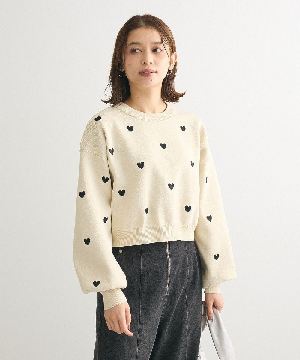 Green Parks ・ｓｗｉｎｇ　ｂｙ　ハート刺繍ニット 