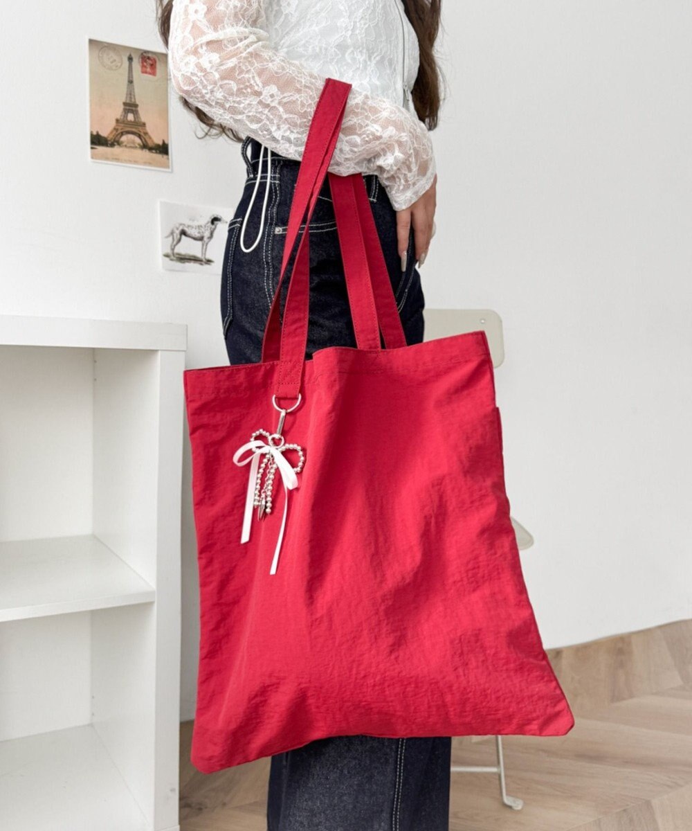 WEGO チャーム付きA4トートバッグ 