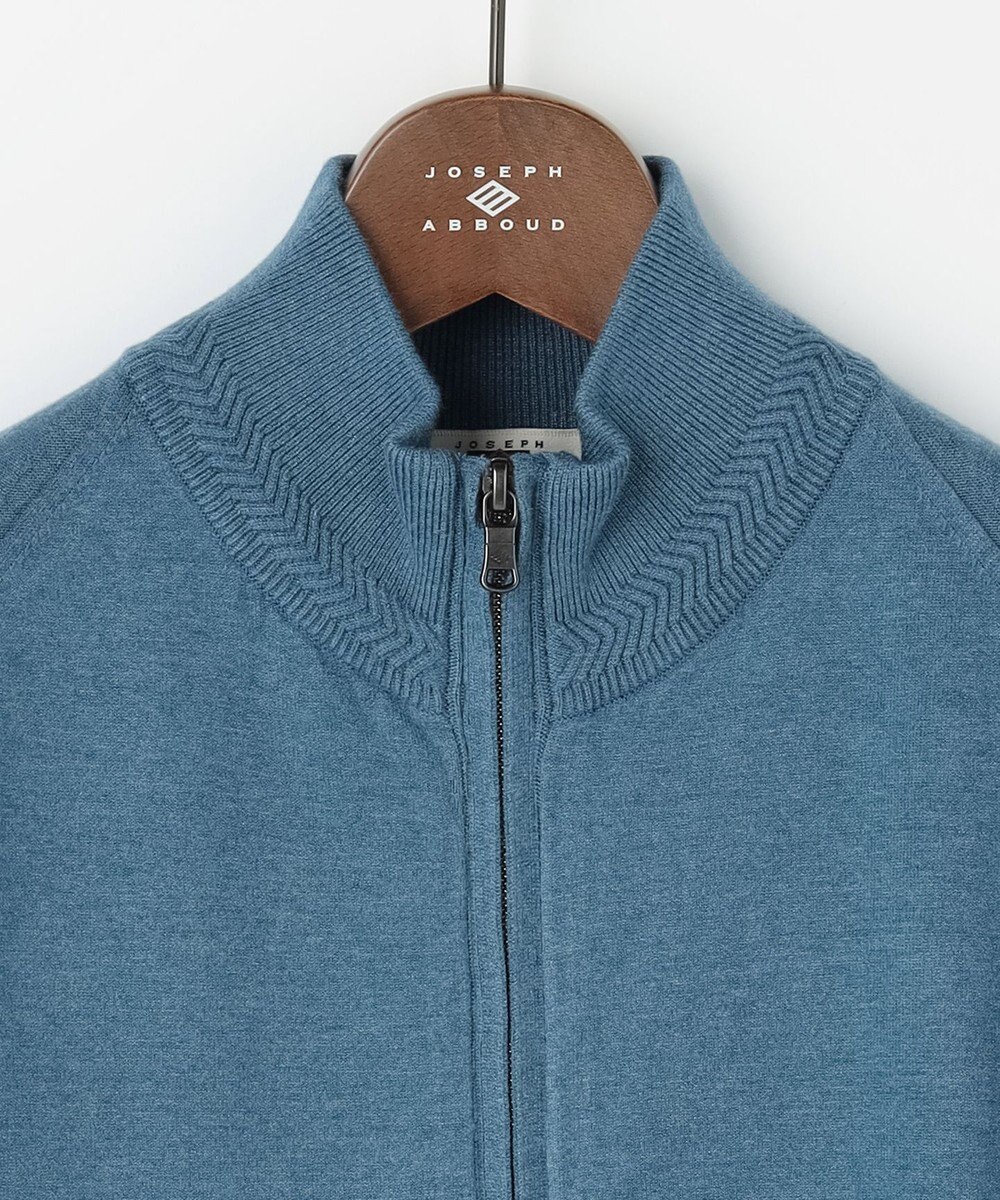 JOSEPH ABBOUD 【チクチクしない/イージーケア/3シーズン対応/サスティナブル】SNOWY  スタンドジップカーディガン 