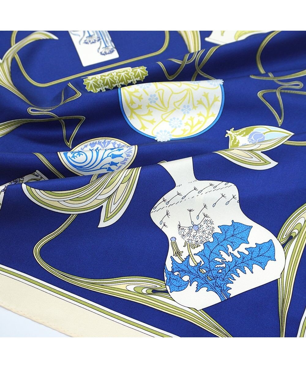 Marca ＜春の新色！＞【伝統横濱スカーフ】フラワーベースヌーヴォー  小判 シルクツイルスカーフ 