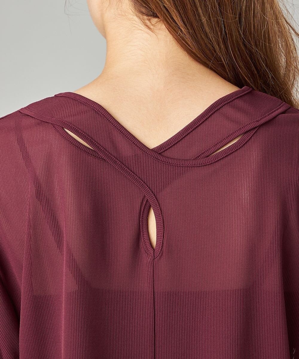 Chacott シアーリブバッククロスTシャツ 