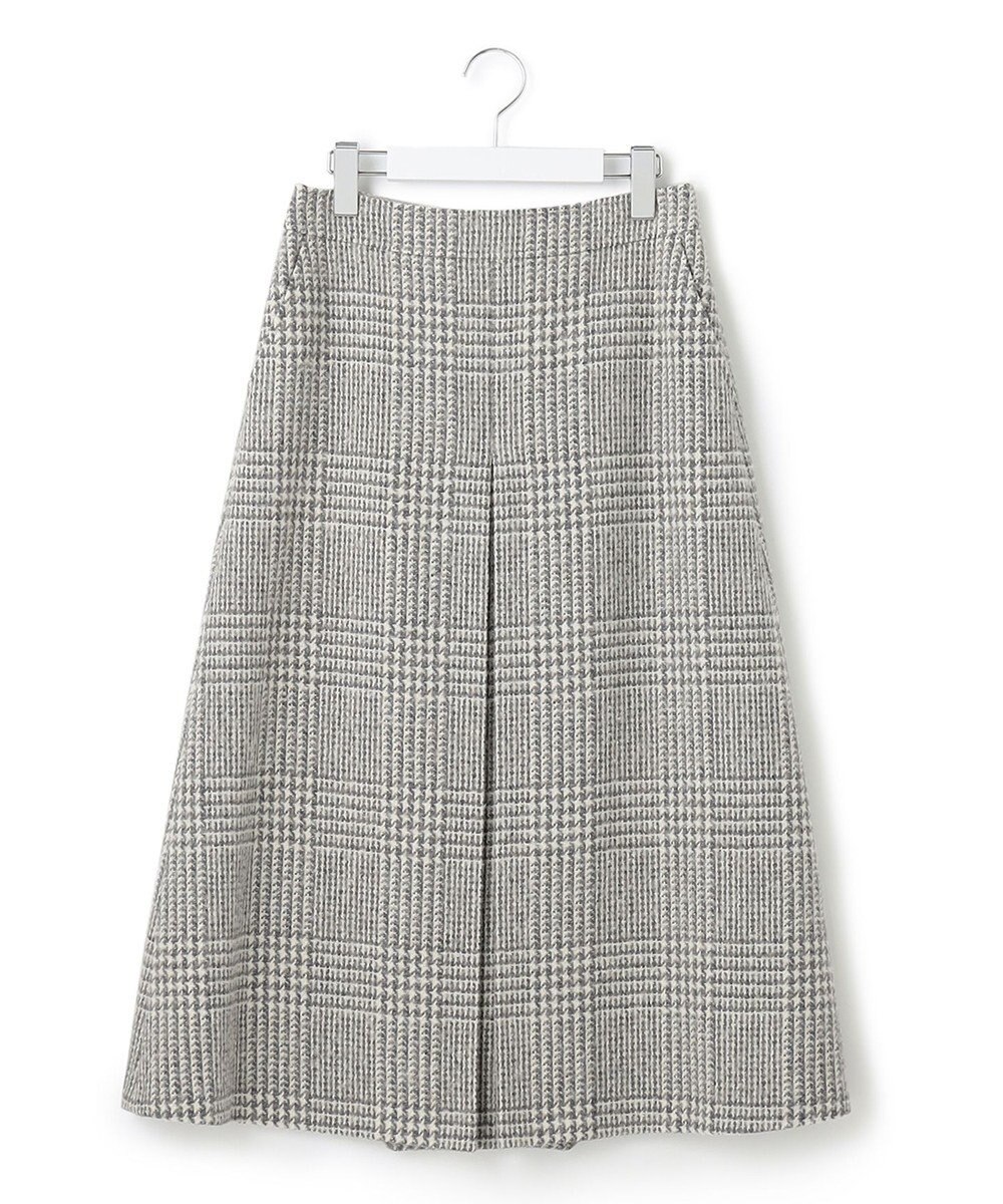 23区 ツイードチェック フロントタックAラインスカート 