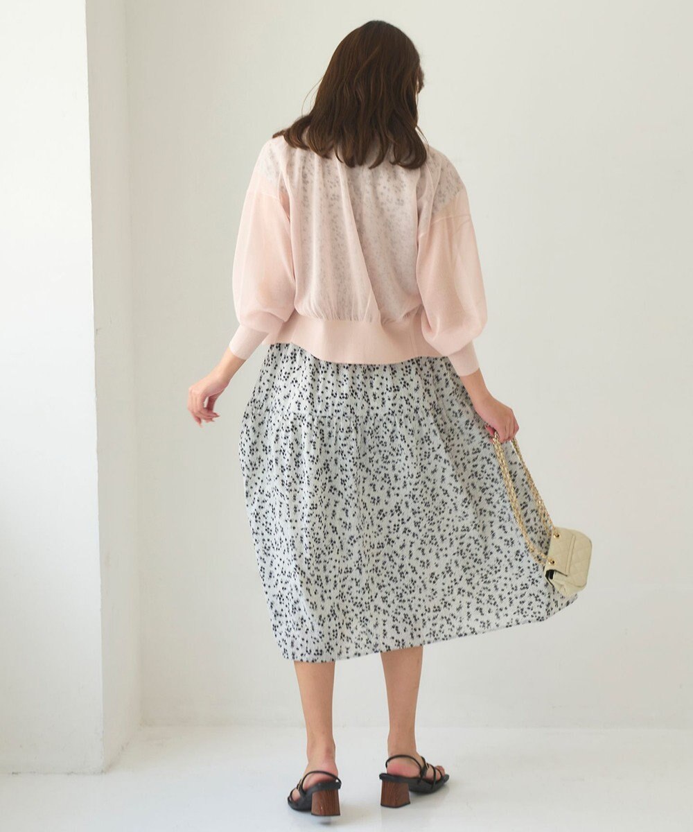 Feroux 【洗える】シアーカラー カーディガン 