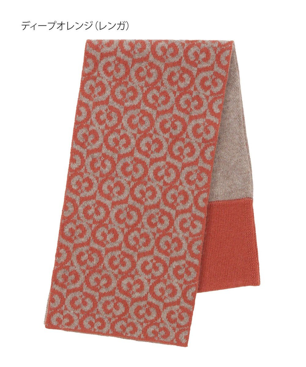 MOONBAT mila schon (ミラ・ショーン) カシミヤ100％ ジャガードプチマフラー リバーシブル 