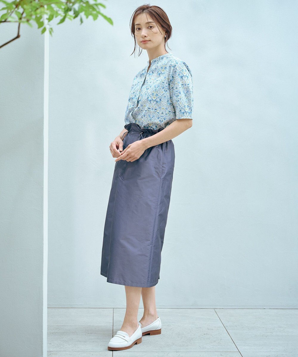 J.PRESS LADIES L 【洗える】シャンブレータフタ  ナロー スカート 