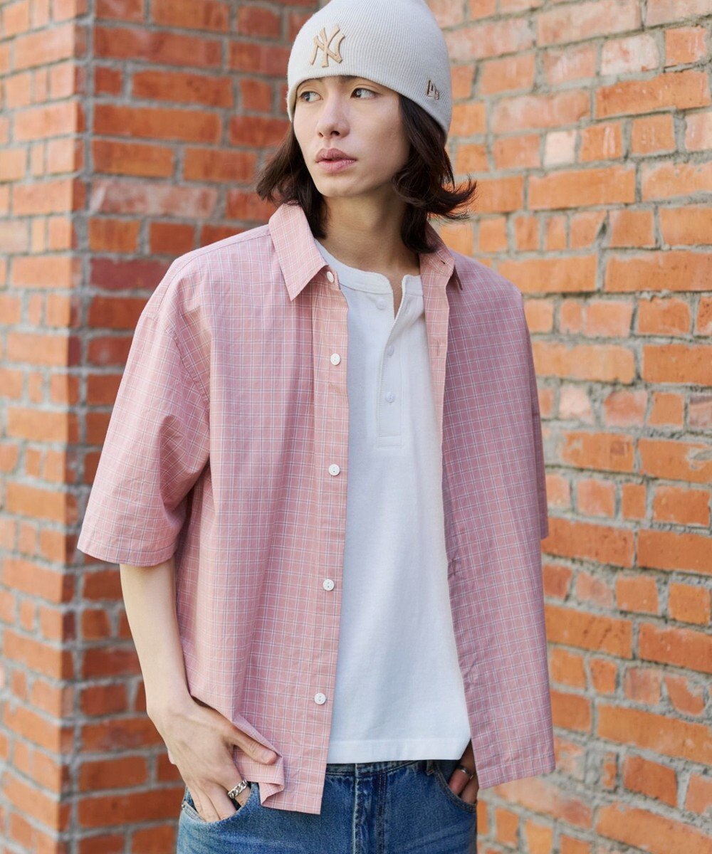 WEGO 【ユニセックス着用ITEM/MLサイズ展開】ミニチェックシャツ（SS） 