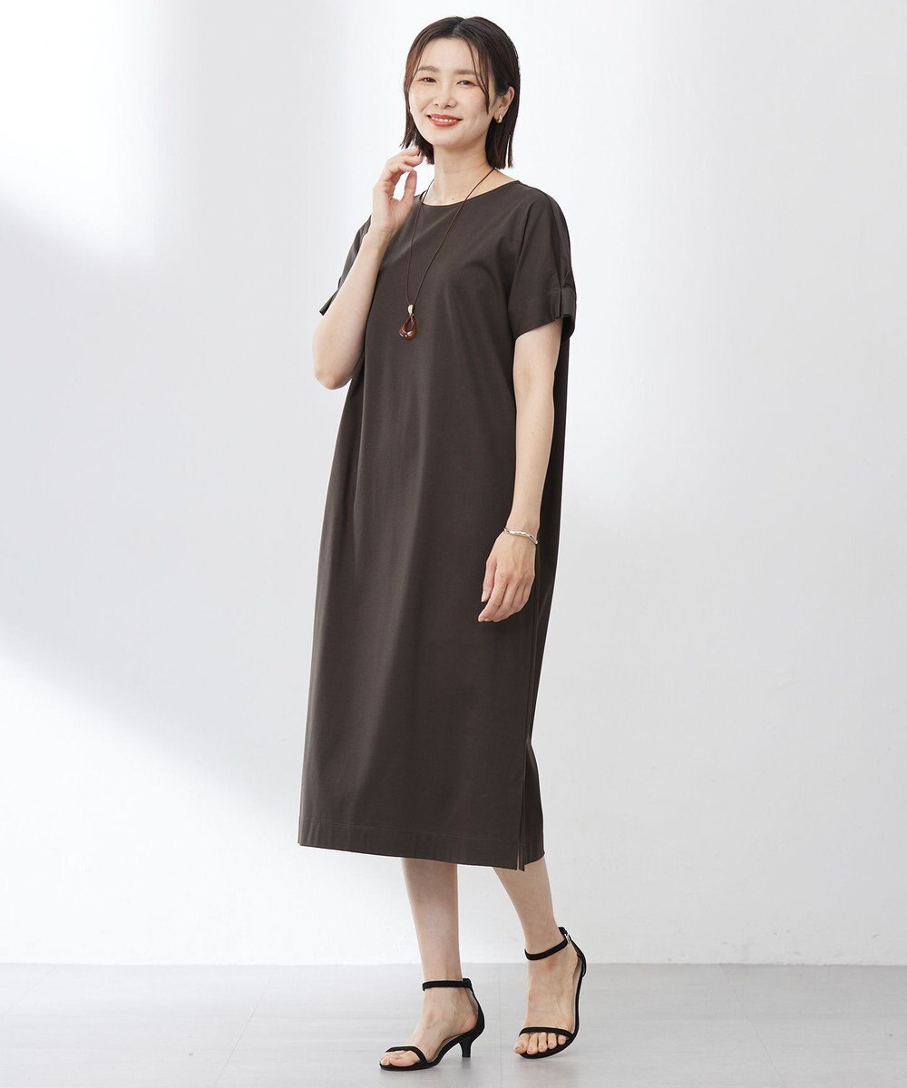 J.PRESS LADIES 【WEB限定カラーあり・洗える】コットンスムース ドルマンスリーブ ワンピース 