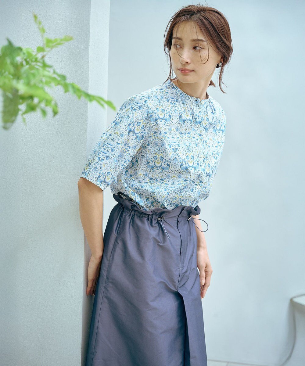 J.PRESS LADIES L 【洗える】シャンブレータフタ  ナロー スカート 