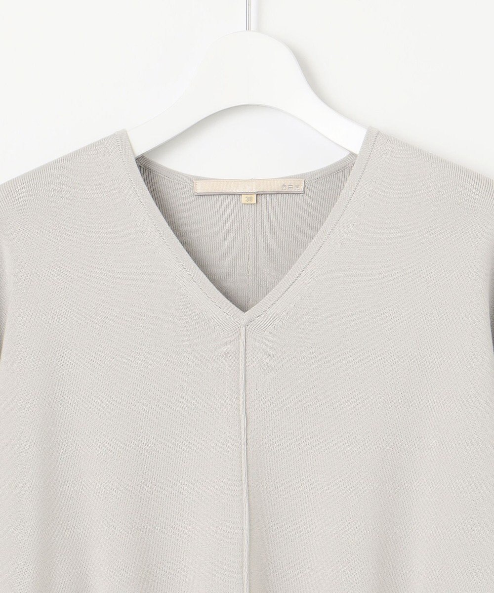 自由区 【WEB限定カラー有/洗える】コットンアセテート チュニック丈ニット 