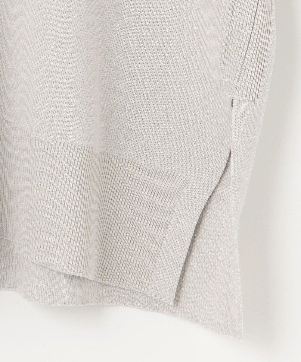 自由区 【WEB限定カラー有/洗える】コットンアセテート チュニック丈ニット 